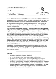 Coastal Ironmongery Care and Maintenance Guide PVD Windows
